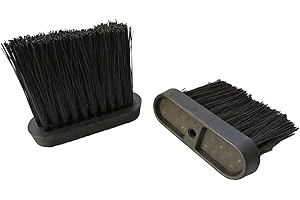 DRHOMEAM 2 Pack Fireplace Brushes Heads, Hearth Brush Oblong Replacement Spare Head Refill Companion Sets for Fireplace Wood Burning Stove(S)