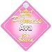 Crown Princess Ava On Board Personalised Baby / Child Girls Car Sign