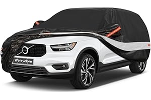 HOLTHLY 10 Layers SUV Car Cover Waterproof Breathable,100% Waterproof Outdoor 4X4 Car Covers Rain Snow UV Protection. Custom Fit for MINI Countryman, Volvo XC40, BMW X1, Audi Q3,etc Black