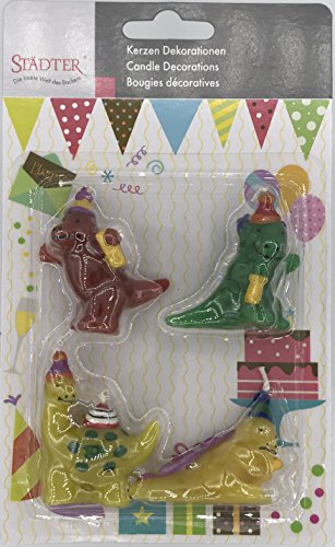 4 Minikerzen * DINOSAURIER * für Party und Geburtstag // Kerzen Kuchen Torte Deko Candle Dino Dinos T-Rex