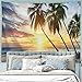 Produktbild ALFALFA Wandbehang Natur Art Polyester Stoff Wandteppich, für Schlafsaal, Schlafzimmer, Wohnzimmer 90" W x 60" L (230cmx150cm) Sunset Coconut Trees