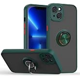 Coverzone iPhone 13 ile uyumlu Kılıf Thunder Hux Y&uuml;z&uuml;kl&uuml; Kapak Şık ve Dekoratif Model Stand Olabilen 360&deg; D&ouml;nebilen Y&uuml;z&uuml;k Apa
