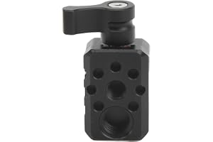 Aluminum Alloy NATO Clip, Quick Release Rail Locking Clip with 1/4 3/8 Threaded, Locator Hole for DSLR Camera Cage Plate Cold