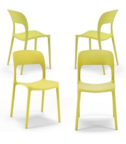 Set 6 Sedie YVONNE In Polipropilene Impilabili - Resistente UV, Moderno, Per Interni Ed Esterni (Colore Ghisa) - Foto 8