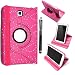 Produktbild GSD Style Your Mobile {TM} Samsung Galaxy Tab 3 17,8 cm Zoll GT-P3200 P3200 GT P3210 P3210 SM T210/T211/T215/Flip Ständer 360 ° drehbar Sleep/Awake PU Leder Case Cover + Stylus