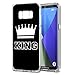 Price comparison product image Samsung Galaxy J7 2017 Case, YOEDGE Couple Phone Case Queen King Crown Print Patterned Personalised Protective Case [Ultra Slim] Shockproof TPU Silicone Gel Cover Bumper Skin for Samsung Galaxy J7 2017 Smartphone (King, Black-White)