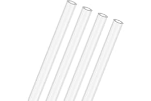 M METERXITY 4-Pack Clear Rigid Acrylic Pipe, 4mm[0.16"] ID x 8mm[0.31"] OD Plastic Round Tube for Water Cooling System/Lamps/Fountains/Aquariums/Display Stand, Acrylic Tubing [305mm/12IN]
