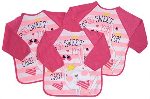 Baby Bib with Sleeves Set Of Three Boys Girls or Unisex 6-18 month Approx...