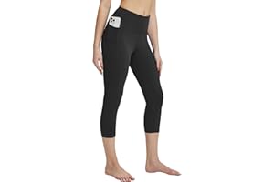 BALEAF Legging 3/4 Femme Taille Haute Pantalon de Sport Pantacourt Fitness Femmes Legging de Sport avec Poches pour Yoga Gym Fitness Jogging