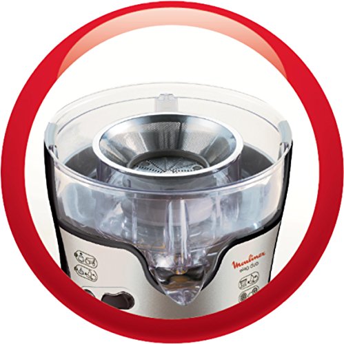 Moulinex JU385H Entsafter und Zitruspresse Elea Duo (300 Watt, 2 Geschwingigkeitsstufe) schwarz / edelstahl-look - 7