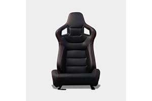 M MODAUTO Asiento Deportivo Coche,Semibaquet Ajustable,Ríeles incluidos,Conductor y Pasajero,para Coche y Simulador de Conducción,Modelo N701L,Ojos Negro