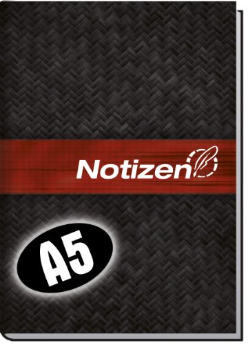 Preisvergleich Produktbild Chäff-Notizbuch (DIN A5 schwarz / rot) kariert mit Inhaltsverzeichnis, Seitenzahlen, Register und Zetteln zum Heraustrennen