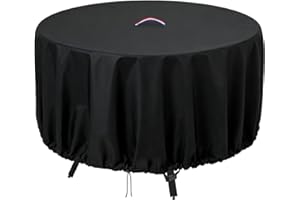 Hohong Outdoor Round Table Cover, Heavy Duty 500D Oxford Fabric Circular Garden Table Cover, Waterproof Patio Table Covers with Drawstring-82×71cm