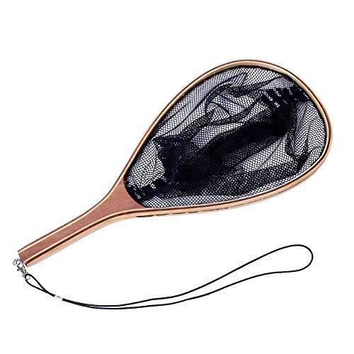 Forfar net en bois d'atterrissage Fly Pêche à la truite atterrissage en nylon net avec Sac filet Catch et Sortie SF Sports Vintage Frame