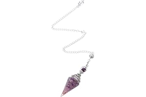 Ptwola Amethyst Pendel Heilender Kristallpendel Edelsteine Sechseckiges Kegel Anhänger Klarer Harz Pendel Ornamente Für Wahrsagen Hexerei Zeremonie Reiki Witchcraft Meditation