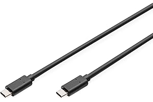 DIGITUS Cable de conexión USB 2.0 - 3,0 m - USB C (m) a USB C (m) - 480 Mbit/s - Cable tipo C, cable de conexión - Negro
