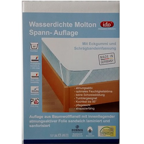 Dobnig Molton Matratzenauflage PE/PP Weiß 626916 Matratzenschoner Wasserdicht Matratzenschutz Betteinlage Inkontinenz Spann-Auflage 140x200 cm