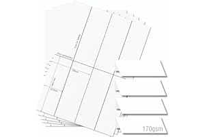 OfficeGear Medium Tent Cards 4-up [25 Sheets - 100 Pack] 52x148.5mm Printable A4 170gsm Scored Folding Table Top Name Place Cards for Hotels Weddings Conference Events Incl Design Template
