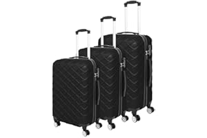 LUGGIT Set of 3 Travel Ready Luggage Suitcases | 40L, 68L, 100L 3-Sizes, ABS Hard Shell & Smooth 360° 4-Wheel Spinner Trolley Luggage, Strong & Lightweight Travel Suitcases with Telescopic Handle