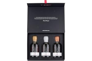 Escuminac Sirop d’Érable. Format 3x200 ml Vieilli en Fût de Cognac, Bourbon et Scotch. Boitier Cadeau. Certifié Biologique. Embouteillé au Domaine.