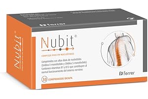 NUBIT Vitaminas B1, B12 y Nucleótidos. Complejo Vitamínico Rico en nucleótidos que ayuda al normal funcionamiento de tu sistema nervioso en situaciones con mayores exigencias. 30 comprimidos (1 mes)