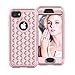 Produktbild Shinyzone iPhone 7 Plus Hülle 3 in 1 Hybrid Silikon PC Zurück Doppelschichten,iPhone 8 Plus Luxus Glitzer Diamant Handyhüllen Designed für iPhone 7 Plus/8 Plus 5.5 zoll,Roségold