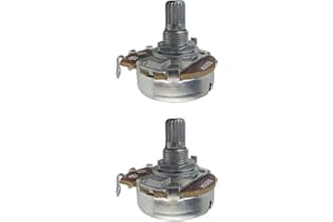 FLEOR IKN 2 uds tamaño completo B250K potenciómetro cónico lineal potenciómetro de control de volumen de tono de guitarra con bayoneta L15mm eje dividido estriado corto
