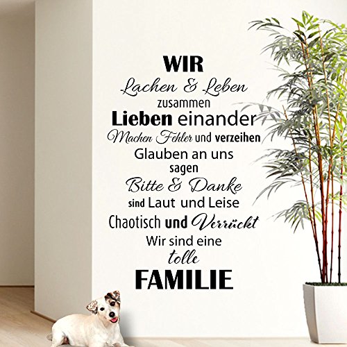 Wandaro® W3301 Wandtattoo Wir sind eine Familie... schwarz 58x90cm