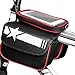 Produktbild SYAODU Cycling Rahmentasche, Kopfschlauchbeutel, vorderer oberer Schlauchrahmen Pannier-Doppeltaschen-Beutel-Halter-Querbalken-Tasche wasserdicht Kann Touch Screen für intelligentes Telefon unter 6.2 Zoll