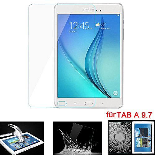 boriyuan Samsung Galaxy Tab A 9.7" Leder Case Schutz Hülle Cover mit Bluetooth Tastatur (Deutsche QWERTZ) (Glas Folie)
