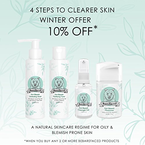 Natürliches Akut-Gel gegen Hautunreinheiten, Pickel und Akne von BeBarefaced – Desinfiziert, beschleunigt den Heilungsprozess, reduziert Rötungen, bekämpft Schwellungen und lindert Entzündungen über Nacht – mit beruhigendem Bio-Aloe-Vera und Algen - 5