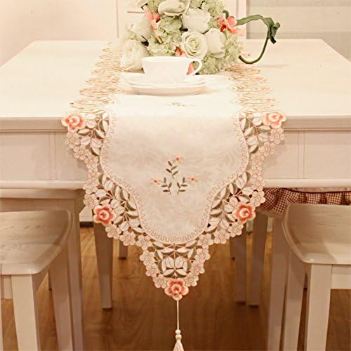 manual openwork embroidery table runner tablecloth american style garden mat tv runner tea table runner bed runner-A 40x215cm(16x85inch)