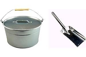 Schürer Metallwaren Ascheeimer 15l mit Deckel + Schaufel verzinkt