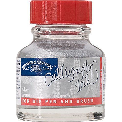 Winsor & Newton Kalligrafische Tusche 30ml Flasche Metallik Silber