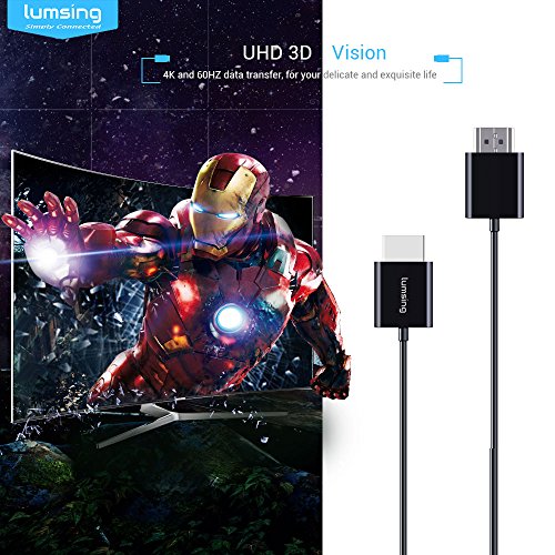 Lumsing HDMI Kabel Hochgeschwindigkeit HDMI auf HDMI Audio/Video vergoldete Kabel M/M ultra dünn 1M(Schwarz) - 3