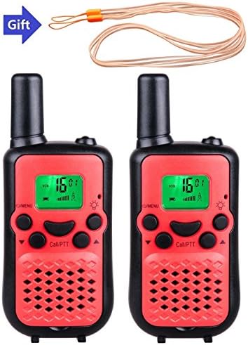 Walkie Talkies for Kids 2 Pieces Two Way Radio Long Range with LCD MeMo Toys (Red)
