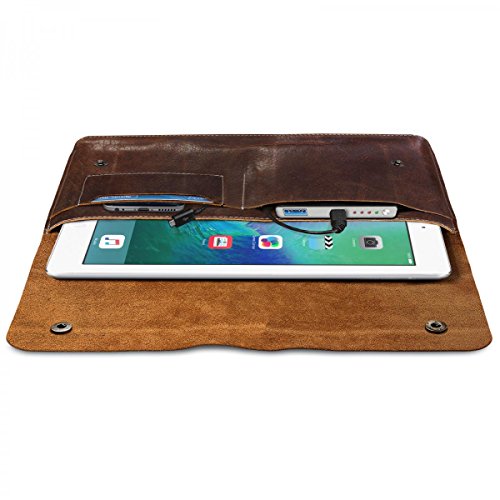 ROYALZ Lederetui für Apple iPad Pro 9.7 Ledersleeve Ledertasche Tasche Cover Schutztasche Mappe Etui Sleeve Vintage Look Retro Design Leder braun - 2