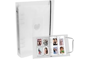 DOUSELLA 30 Feuilles Kpop Album Photo Classeur Photocard 6 Anneaux Porte Carte Photocard PC Binder A5 Pochettes pour Album Photo Transparente pour Carte Timbre
