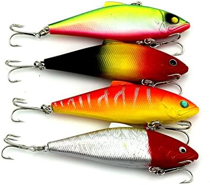 WDDDYYE Fishing Lures/ 80Pcs Artificiais 3D Luminous Fishing Tackle Hard Bait Vib Fishing Lures 8.5Cm 11.2G 4# Hook S Vibrator Bass