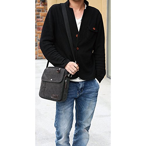 MeCool Herren Vintage Umhängetasche Messenger Schultaschen Canvas Retro Tasche für Reisetasche Sport Reisetaschen Militär Lässige Reisetasche Strandtasche Schultertasche - 7