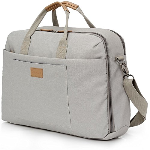 deleyCON Notebook-Tasche bis 15 6    Zoll  39 6cm  Laptop Notebook Netbook Macbook Tragetasche Schultertasche Schutztasche Leinengewebe Hellgrau