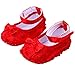 Lovely Newborn Infant Toddler Baby Girl Rose Style Soft Warm Princess Shoes with Cute Bow 0-18 Months (0-6 month, Red)