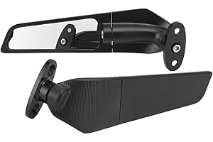 CUEI Modified Motorcycle Wing Rearview Mirrors, 2Pcs Adjustable Rotating Side Mirror Wind Wing Aluminium Alloy Motorcycle Rearview Mirror, Replacement for HONDA CBR650R 2016 2021, CBR500R 2003 2011