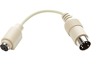 C2G PS/2 Female to AT Male Keyboard Adapter - Adaptador para Cable (5-Pin DIN, 6-Pin Mini-DIN, Amarillo, Macho/Hembra)