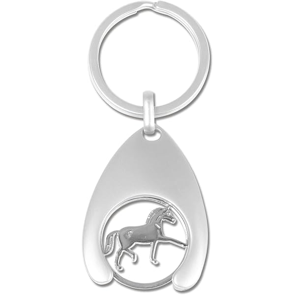 WALDHAUSEN Schlüsselanhänger – Trabendes Pferd, Detailreiches Reitsport-Accessoire