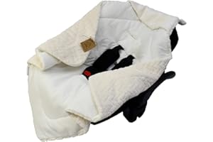 ‎DANKA DANKA® Einschlagdecke für Babyschale, Kinderwagen, Kindersitze und Maxi Cosi - Baby Decke für Neugeborene, 80x80cm, mit Kapuze und Klettverschluss für Winter und Sommer, ganzjährig - Beige