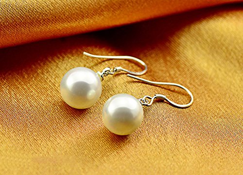 Hosaire Ohrringe Mode Weiss Perlen Anhänger Damen Ohrring für Geburtstag Valentinstag Geschenk Ohrhänger - 4