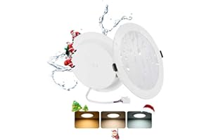 Grebeam Lot de 2 Spot LED Encastrable Extra Plat 16W, Spot Salle de Bain, IP44, Rond, 3000K Blanc Chaud/4000K Neutre/6000K Froid, Spots LED Plafond pour Cuisine Salon, Trou Ø145-160mm