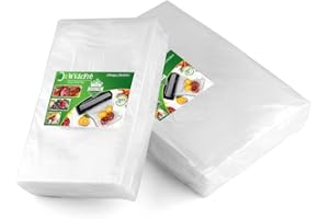 WVacFre 100 Buste 20x30(50)+28x40(50) Buste Sottovuoto Alimenti,Sacchetti Sottovuoto per Alimenti,Sacchi Sottovuoto Alimenti Approvazione FDA e BPA Liberi