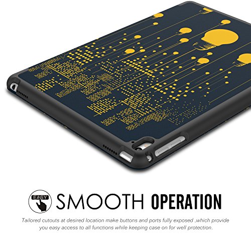 MoKo Hülle für iPad Pro 9.7 – Ultra Lightweight Slim PU Leder Tasche Schutzhülle Schale Smart Shell Case mit Auto Schlaf / Wach Funktion und Standfunktion für Apple iPad Pro 9.7 Zoll Tablet, Nachlicht - 4